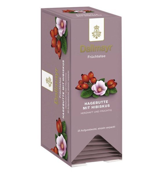 Dallmayr Tee Hagebutte mit Hibiskus Aufgusstee (8 Schachteln)