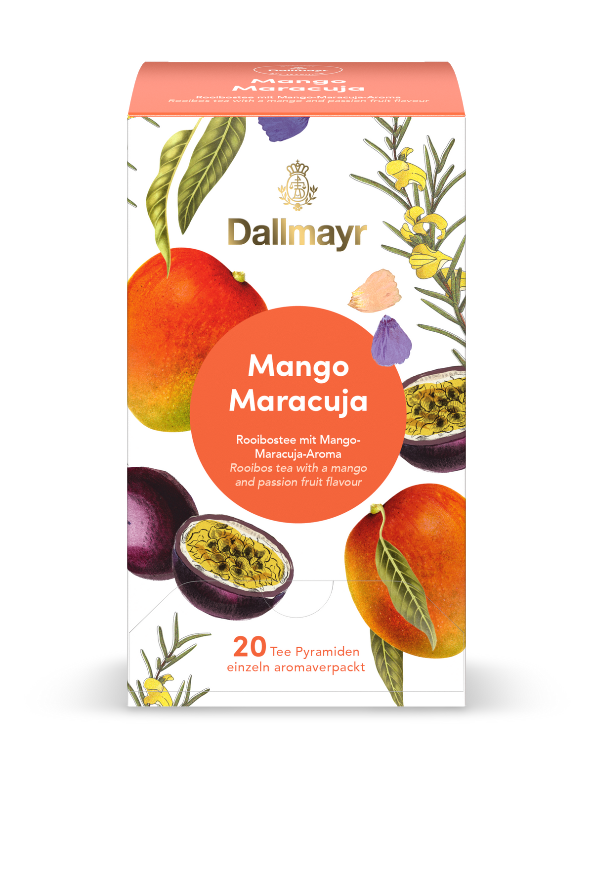 Dallmayr Pyramidenteebeutel Mango/Maracuja  ( 1 Karton = 8 x 20 Btl. )