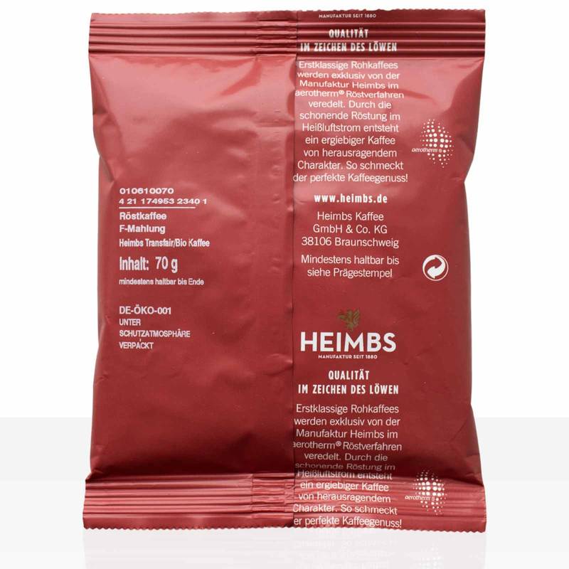 Heimbs Bio Fairtrade Filterkaffee portioniert 60 x 70g
